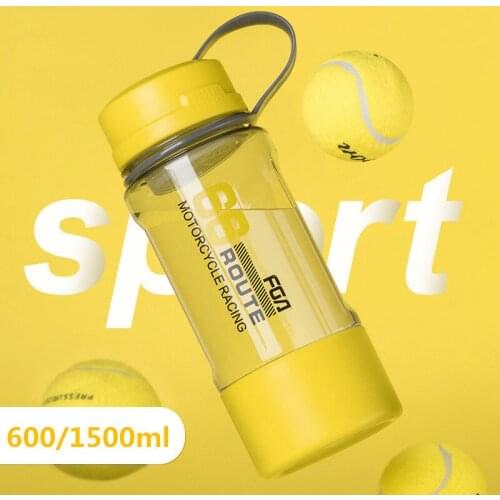 Bpa-free 600ml/1.5L Large Capacity Portable Rope Plastic Space Kettle Sport Outdoor Climbing Water Bottle Tea Strainer Infuser