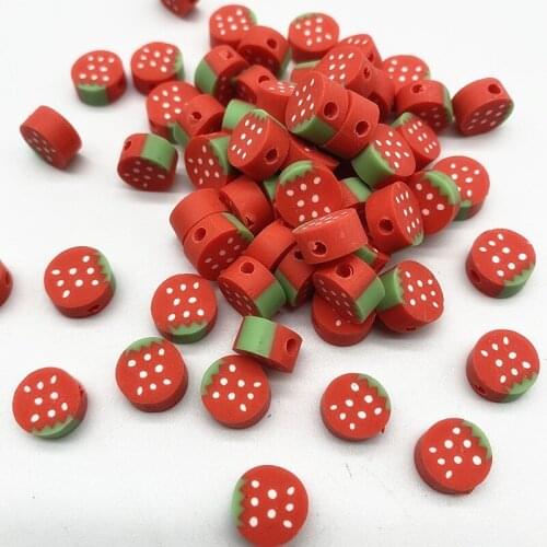 New 30pcs10mm Smiley/Animal/Fruit Beads Polymer Clay Beads Spacer Loose Beads for Jewelry Making DIY Accessories #18