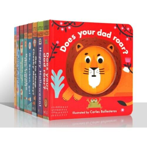 2-6 year 8 book/set Little faces English Picture Book Emotional picture book parent child interaction enlightenment Game Book