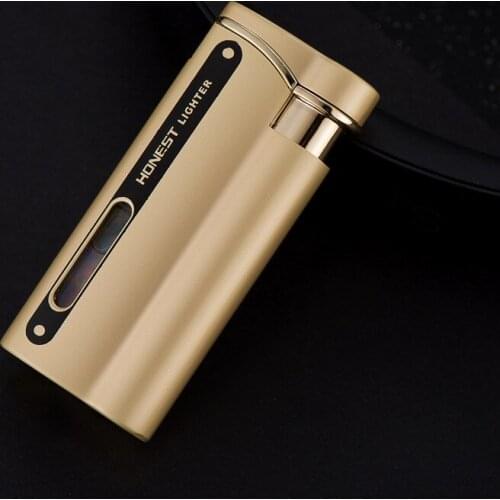 Portable Windproof Turbo Creative Classic Fashion Visible Gas Window Inflatable Lighter Gadgets For Man Cigarette Accessories