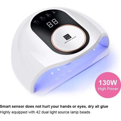 130W LED UV Nail Lamp Nail Dryer 42 LED Professional For Drying Gel Polish 30/60/90/120s Timer Auto Sensor Manicure Art Machine