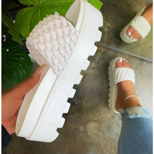 2021 Women Sandals Platform Sandals Shoes Women Bow Summer Sandals Slipper Indoor Outdoor Flip-flops Beach Shoes Female Slippers
