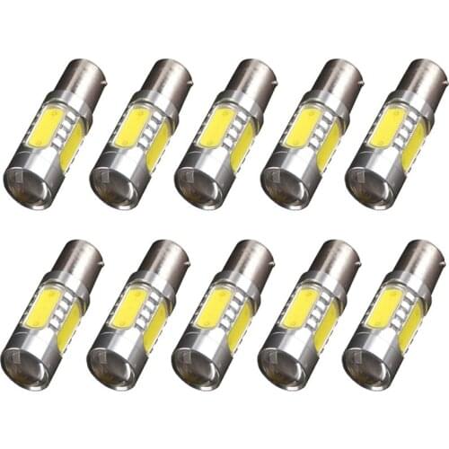 10pcs 1156 High Power COB 7.5W White LED Car Turn Signal Back Up License Light Bulbs