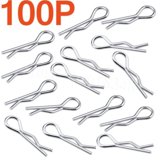 100pcs Universal 1/18 Scale Body Clips Pins Bend End RC Car Spare Replacement Parts For WLtoys Himoto E18 Redcat Dromida Traxxas