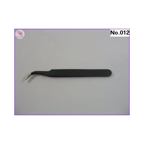 1X Eyelash Lash Vetus Extension Curved Black Tweezers Maintenance Tools With Paper Card Package