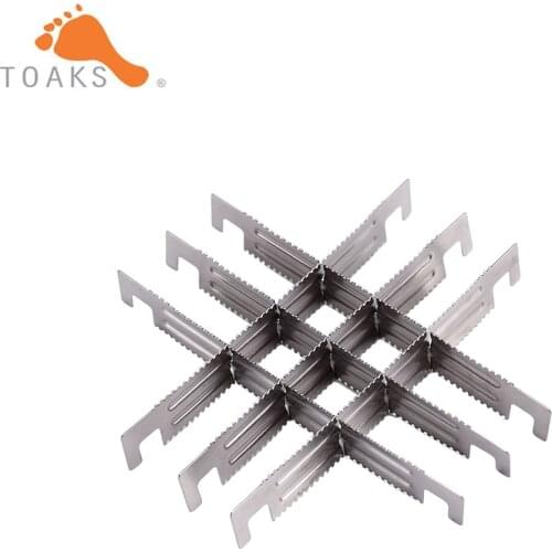 2/4/6pcs TOAKS Outdoor Titanium Wood Stove Cross Bars & Rack Mini Portable Cross Stand Stove Rack Support Camping Stand BAR-02