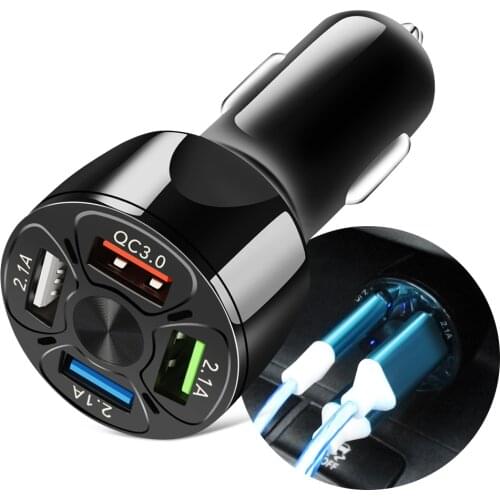 4 Ports USB Car Charger Mobile Phone Fast Charging for Toyota rav4 camry chr TRD corolla yaris prius Hybrid prado Hilux