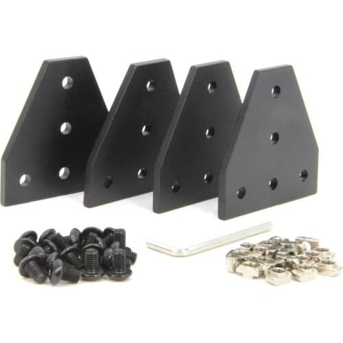 4pcs/lot 5 holes 90 degree Joint Board Plate Corner Angle Bracket connection Joint Strip for 2020 Aluminum profile