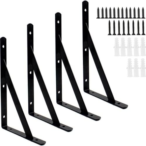 4 Pack Heavy Duty Floating Shelf Bracket, 90 Degree Angle Bracket Wall Mounted Corner Bracket Corner Brace L Bracket 200x120x2mm