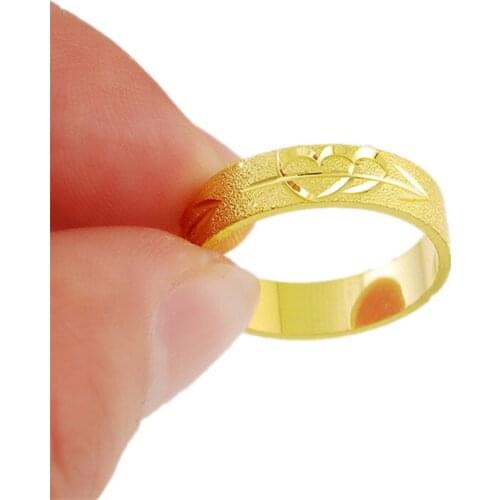 Free Shipping New Sale 24K Gold Color Rings For Women Circle Broad Alianca S Wedding Jewelry R016