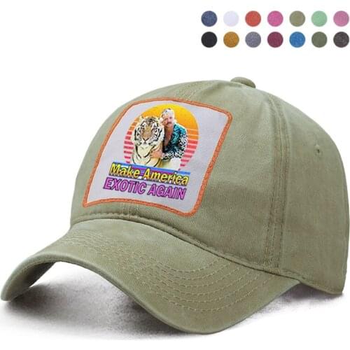 Tiger King Joe Exotic Make America Exotic Again Baseball Cap Dad Trucker Brand Hat Woman Berets Ponytail Caps Snapback Bone Hats