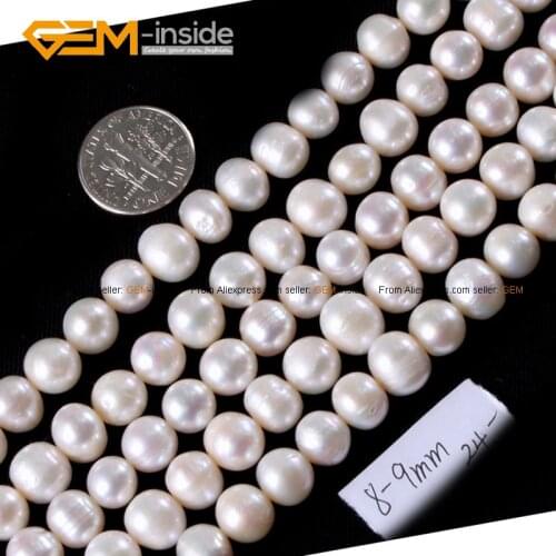 Natural Cultured Pearl Beads For Jewelry Making 7-8mm 15inches DIY Jewellery FreeShipping Wholesale Gem-inside
