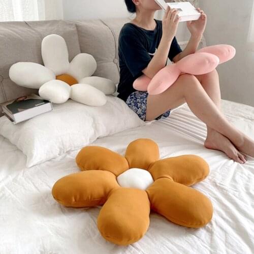 Ins Flower Fluffy Pillows Living Room Sofa Cushion Office Chair Back Cushions Stool Seat Mats Ass Pad Decorations for Home