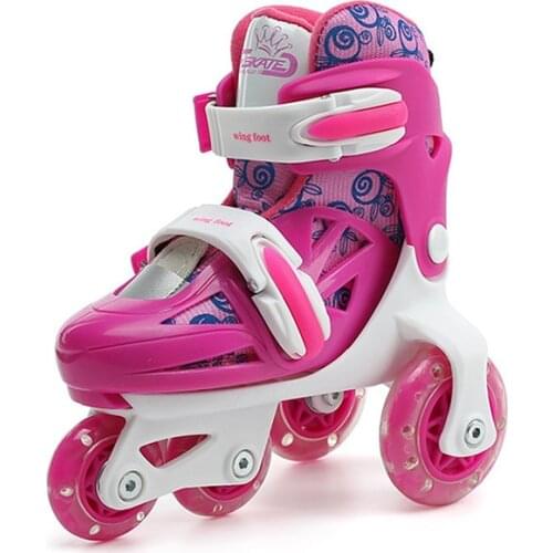 Kids Children Lovely Stable Balance Slalom Parallel Flashing Ice Skate Roller UNBreak Shoes Adjustable Washable Fall Prevention