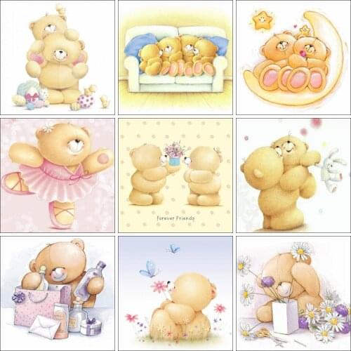 EverShine Diamond Painting Cartoon Cross Stitch Diamond Mosaic Bear Picture Rhinestones Art Handmade Hobby Gift Home Decor