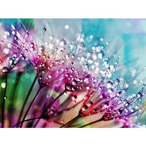 KAMY YI Dandelion Small Dewdrop Diamond Painting Landscape Cross Stitch 5D Diy Full Diamond Embroidered Mosaic Home Decoration