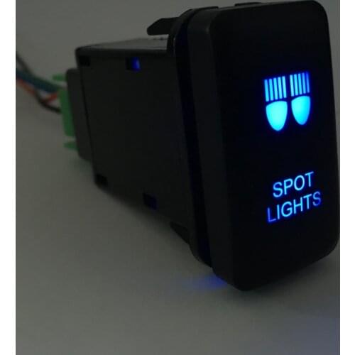 12V Push Button Switch Blue Spot Light For Toyota Prado 120 Series