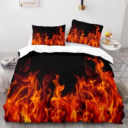 Colorful Flame Bedding Set Single Twin Full Queen King Size Ice And Fire Blaze Bed Set Children Kid Bedroom Duvetcover Sets 015