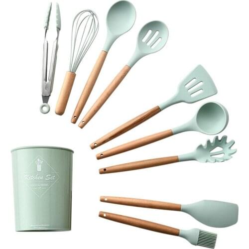 9Pcs Heat Resistant Silicone Cookware Set Nonstick Cooking Tools Kitchen Baking Tool Kit Utensils Kitchen Accessories Dropship