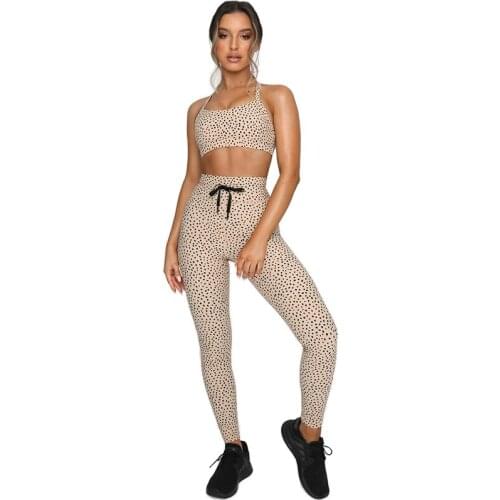 New Style Wave Point Sport Suit Women Fitness Clothing Sportwear Yoga Set Running Leggings Gym Wear