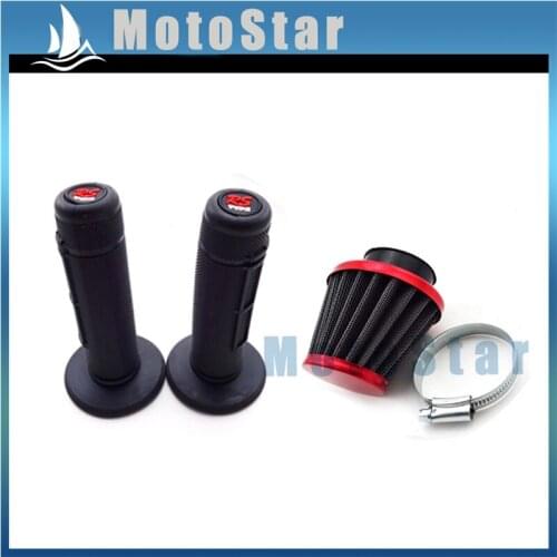 38mm Air Filter Clearner + Throttle Grips For 50cc 70 90cc 110cc 125cc Dirt Pit Motor Trail Bike Motorcycle ATV Quad