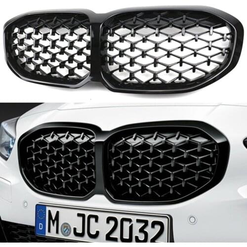 Replacement Type Diamond Look ABS Plastic Front Kidney Grille Overlay For-BMW 1 Series F40 2020