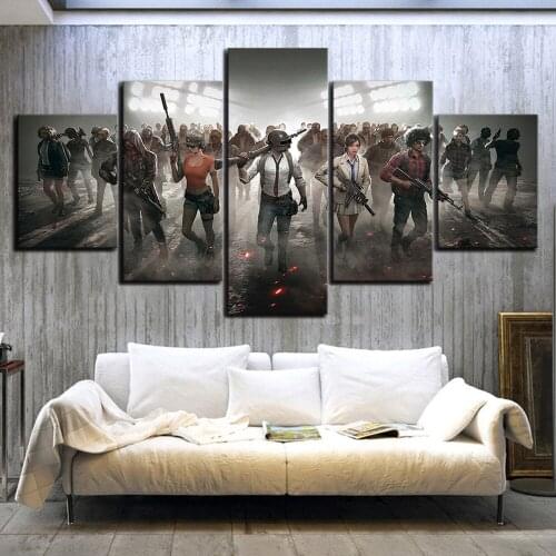 5 Piece Pubg Stimulate The Battlefield Video Game Poster Wall Pictures for Home Decor Poster Artwork Wall Decor Canvas Wholesale