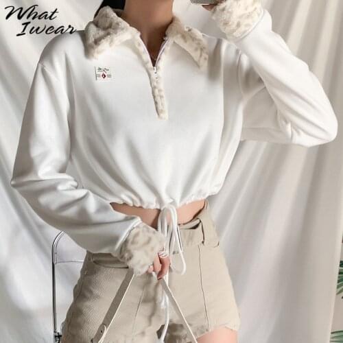 Casual Drawstring Fur Collar Fashion Pullover Hoodies Loose Chic Sweatshirt Korean Style Streetwear Fall Basic Clothing Kpop