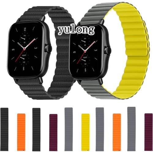 20mm 22mm Silicone Strap Band For Huami Amazfit GTS 2e GTS2 mini for Huami Amazfit Neo/GTR 42mm Magnetic Loop Watchband