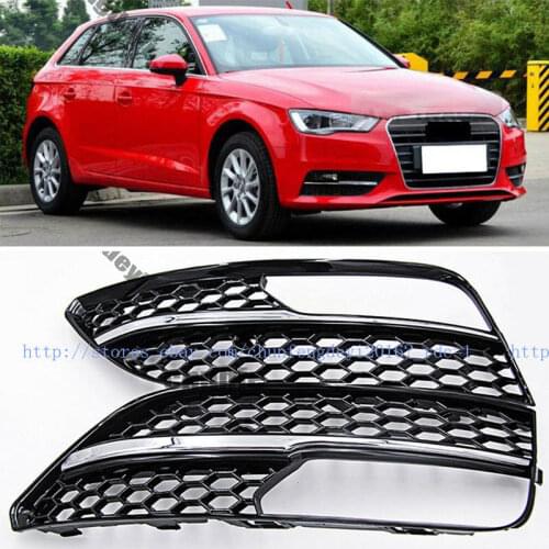 For Audi A3 2012 2013 2014 2015 High quality RS3 Style Black Honeycomb Fog Light Lamp Cover