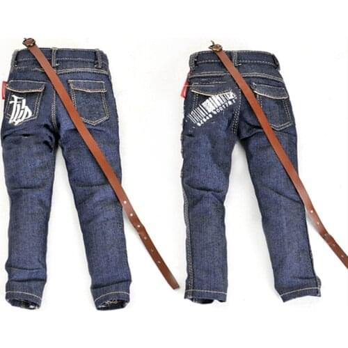 1/6 Scale Male Jeans for 12 inches Action Figure Doll Body Dressup Mini Soldier Military Modified Clothes With Belt