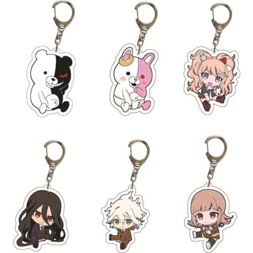 1 Pcs Danganronpa Acrylic Keychain Monokuma Nanami ChiaKi Nagito Komaeda Figures Collection Cosplay Key Chain Cartoons Trinket