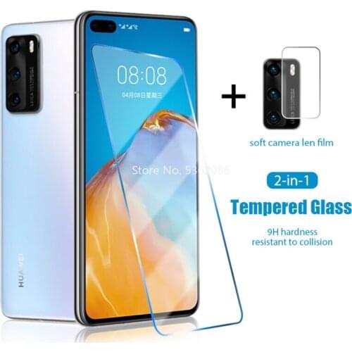 2 In 1 Toughed Glass for Huawei P30 Lite P40 E 5G Nova 5T Safety Glass 9H Clear Lens Protectors for Huawei Mate 30 20 10 Lite
