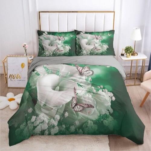 3D Flower Design Duvet Cover Set Bedding Sets Quilt Covers and Pillow cases King Queen Double Single Size Linens Bed