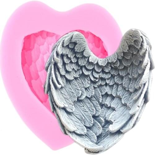 3D Angel Wings Silicone Mold Chocolate Fondant Mould Cake Decorating Tools Birds Wing Baby Birthday Resin Clay Candy Molds