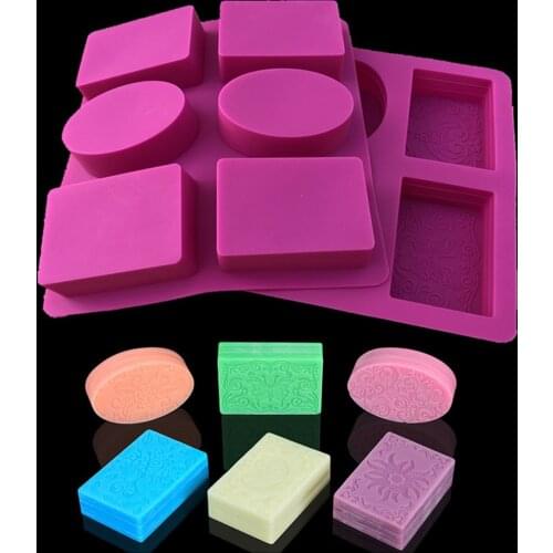 6 Hold Rectangle Oval Soap Mold Cake Mold Silicone Resin Mould Chocolate Mold