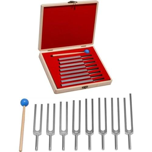 8Pcs/Set Aluminum Medical Tuning Fork Healing Sound Vibration Therapy 256Hz+288Hz+320Hz+341Hz+384Hz+426Hz+480Hz+512Hz
