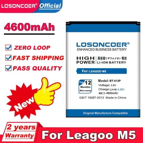 LOSONCOER 3550mAh BT-513P Mobile Phone Batteries For Leagoo M5 Battery Smart Phone