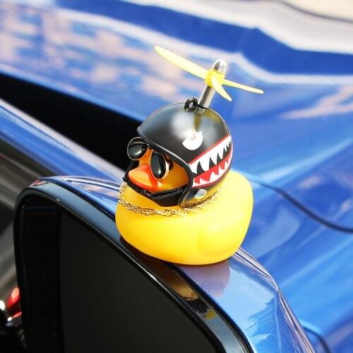 Car Duck with Helmet Broken Wind Small Yellow Duck Accessories for Volvo XC90 XC60 XC70 XC40 V90 V60 V40 C70 C30 S80