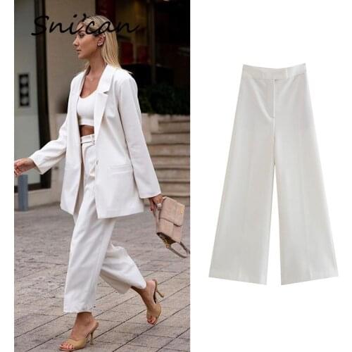 White Office Ladies Suit Pants Fashion Women Pantalones De Mujer Autumn Spring Casual Female Long Trousers Za 2021 Bottom New