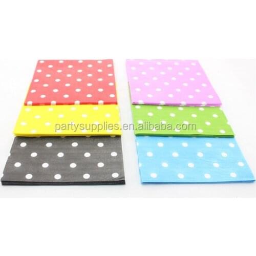 Free Shipping 400pcs 33*33cm 2PLY Wedding Decoration Napkin Polka Dot Paper Napkins