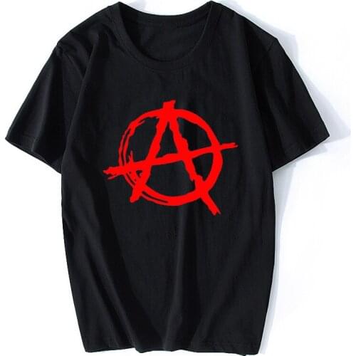 Anarchy Symbol T Shirt - Punk Rock T Shirt Bedlam Evil Anarchist War Rocker Cotton Cool Hip Hop O Neck Men T Shirt