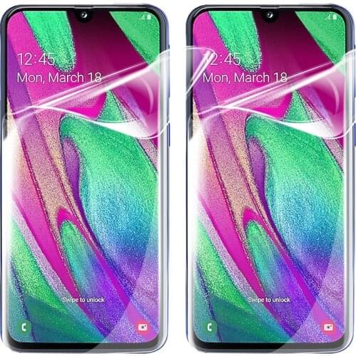 2 pcs Full Glue Screen Protector for Samsung Galaxy A40 A41 J4 J6 Plus A 40 41 j4plus j6plus Hydrogel Film Not Protective Glass