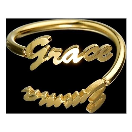 Customized Couple Name Heart Butterfly Rings Personalized Stainless Steel Adjustable Ring For Women Wedding Anniversary Gifts