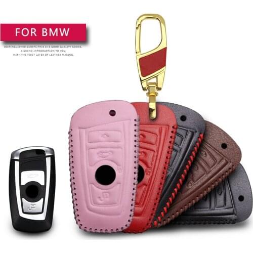 KUKAKEY Remote Smart Car Key Case For BMW F10 F20 F30 Z4 X1 X3 X4 M1 M2 M3 E90 1 2 3 5 7 Leather Keychain Key Holder Cover