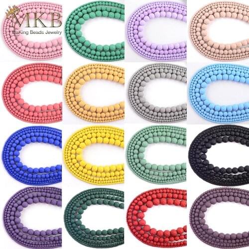 Natural Stone 24 Colors Hematite Rubber Beads Loose Faceted Matte BeadsFor Jewelry Making 2/3/4/6/8/10mm Diy Bracelet 15inches