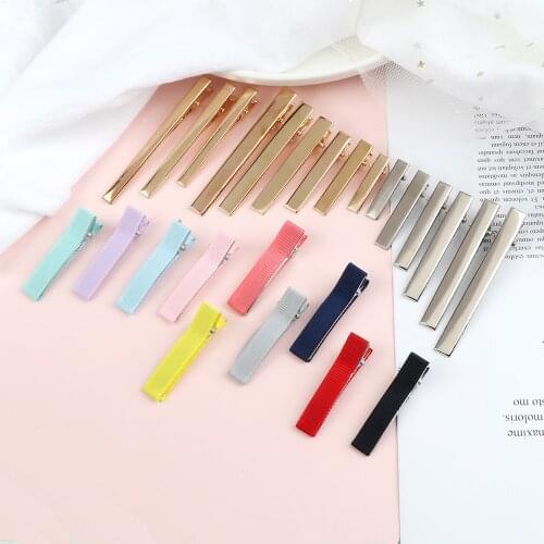DIY Trendy Hair Clips Accessories Gold Silver Color Metal Hairpin Kid Safe Duckbill Barrette Women Girl Exquisite Alligator Clip