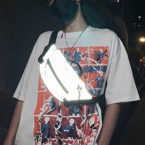Trendy Chest Bags 2021 Men Shoulder Belt Waist Bag Reflection Running At Night Crossbody Bag Women Hip Waist Pack Travel Pouch