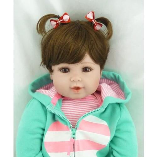 20"Bebe girl reborn soft silicone vinyl reborn baby toddler dolls for child birthday present new born baby bonecas