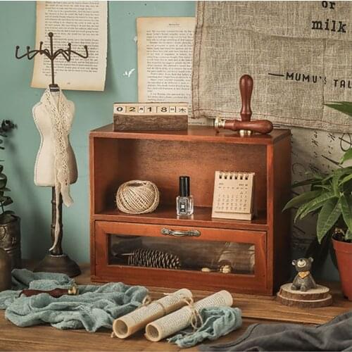 Organizador Maquillaje Kitchen Organizer And Container Drawer Style Antique Goods Shelf Desk Wooden Box Storage Boxes Drawers